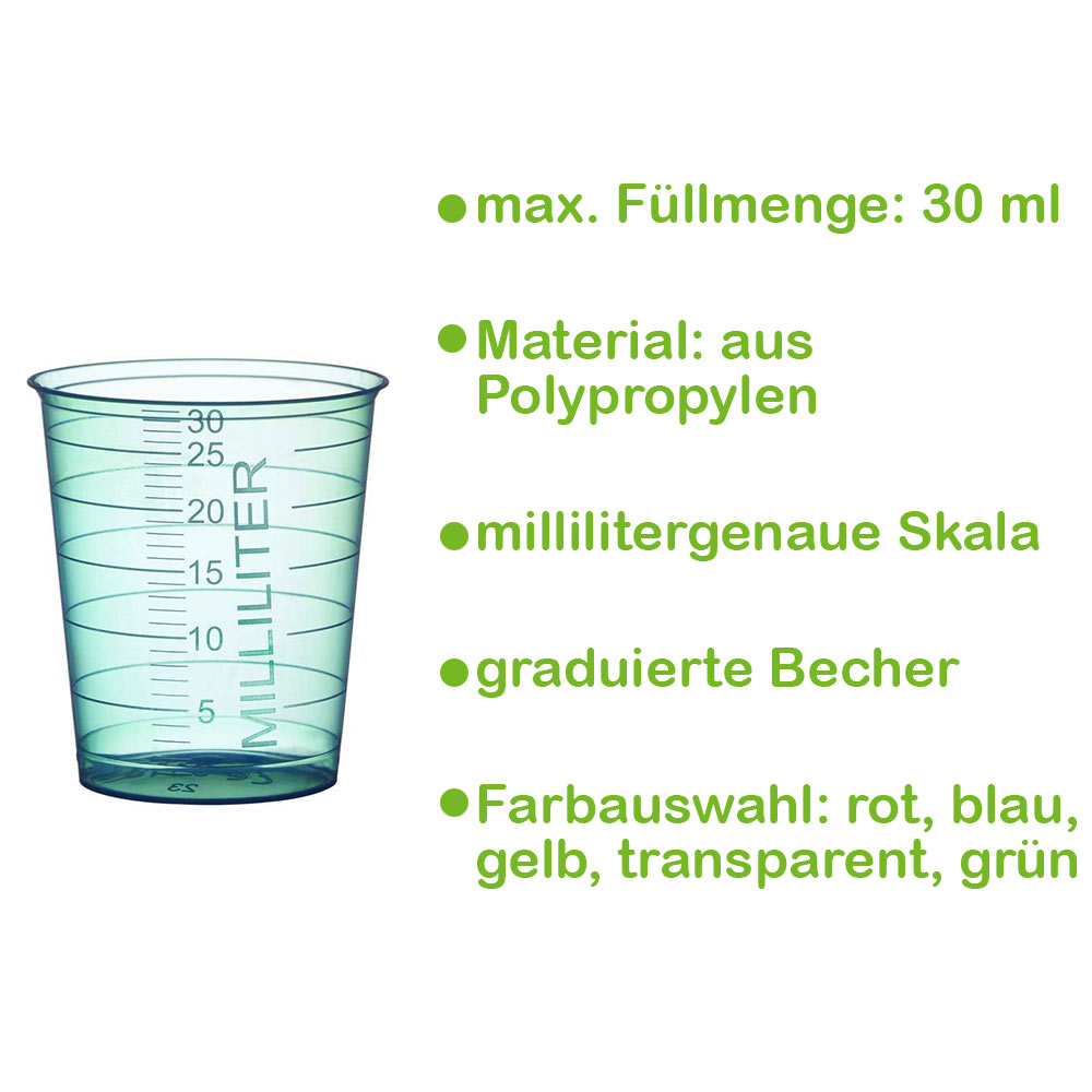Med Comfort Einmal-Medizinbecher, 30ml, 80St, grün