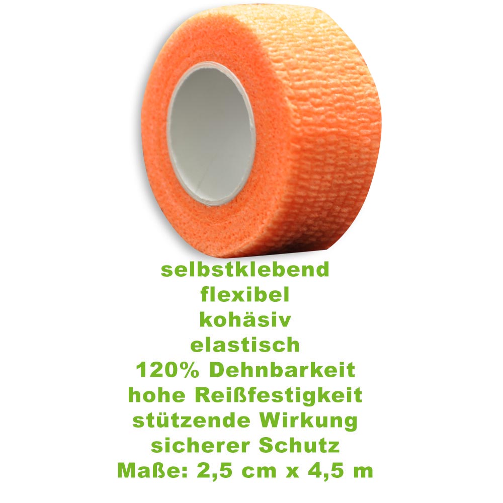 MC24® Fingertape color, kohäsiv, 2,5cmx4,5m, orange, 1St