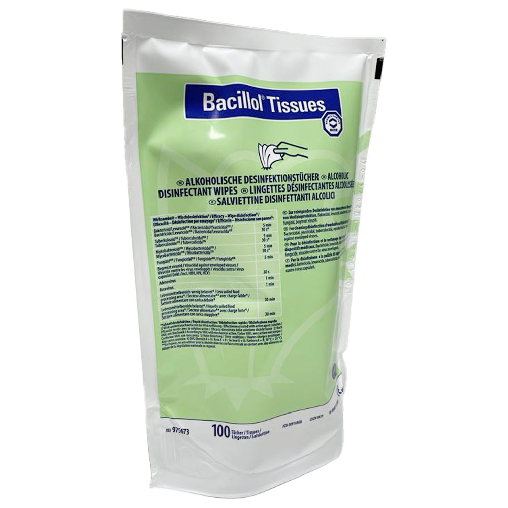 Bacillol Tissues, Desinfektionstücher, Nachfüllpack mit 100 Tüchern