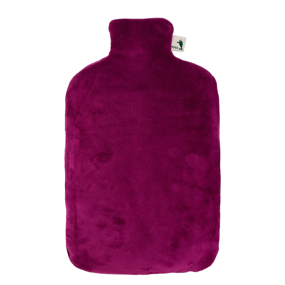 Hugo Frosch Öko Wärmflasche 2,0 L, Nickibezug, violett