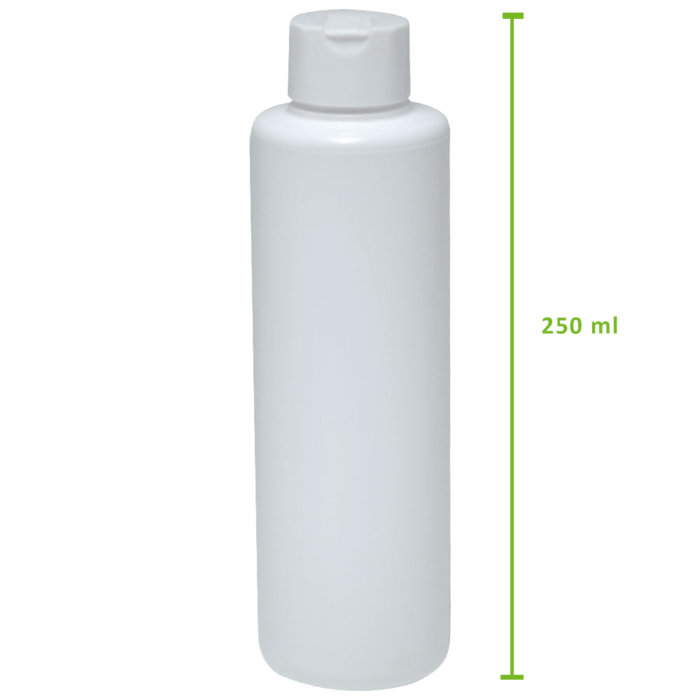 Abfüllflasche, Leerflasche mit Schraubverschluss, 250 ml, weiß