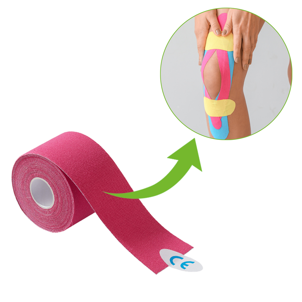 Power Kinesiologie Tape, 5 cm x 5 m, 1 Rolle, pink