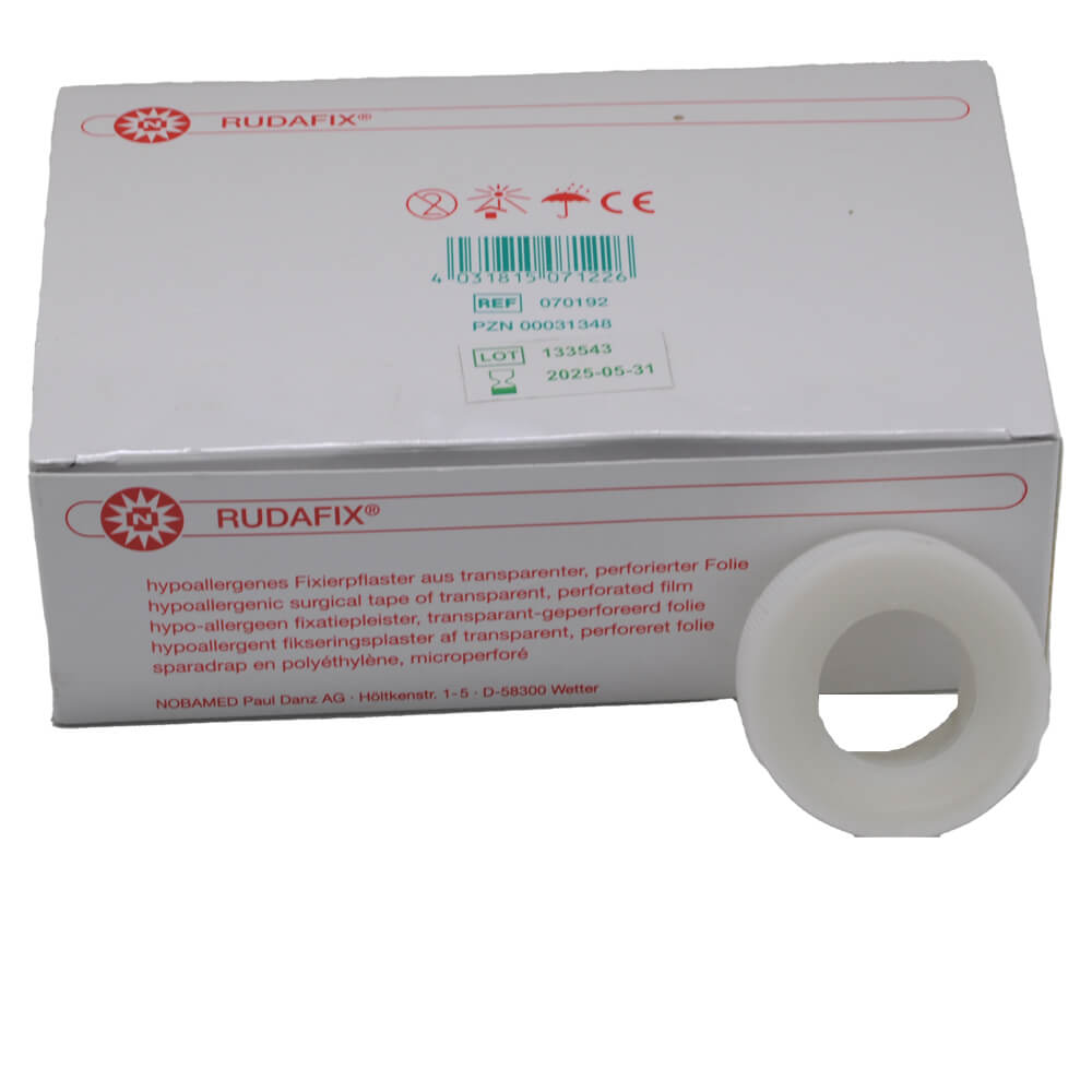 Noba Rudafix Fixierpflaster, Pflaster, transparent 2,5cmx9,14m, 12 St.