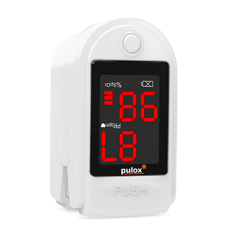 Pulox Finger-Pulsoximeter PO-100 Solo, mit LED-Anzeige, Weiß