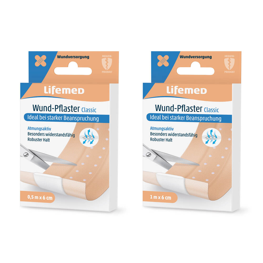 Wundpflaster Classic, hautfarben, von Lifemed®, 2 Größen