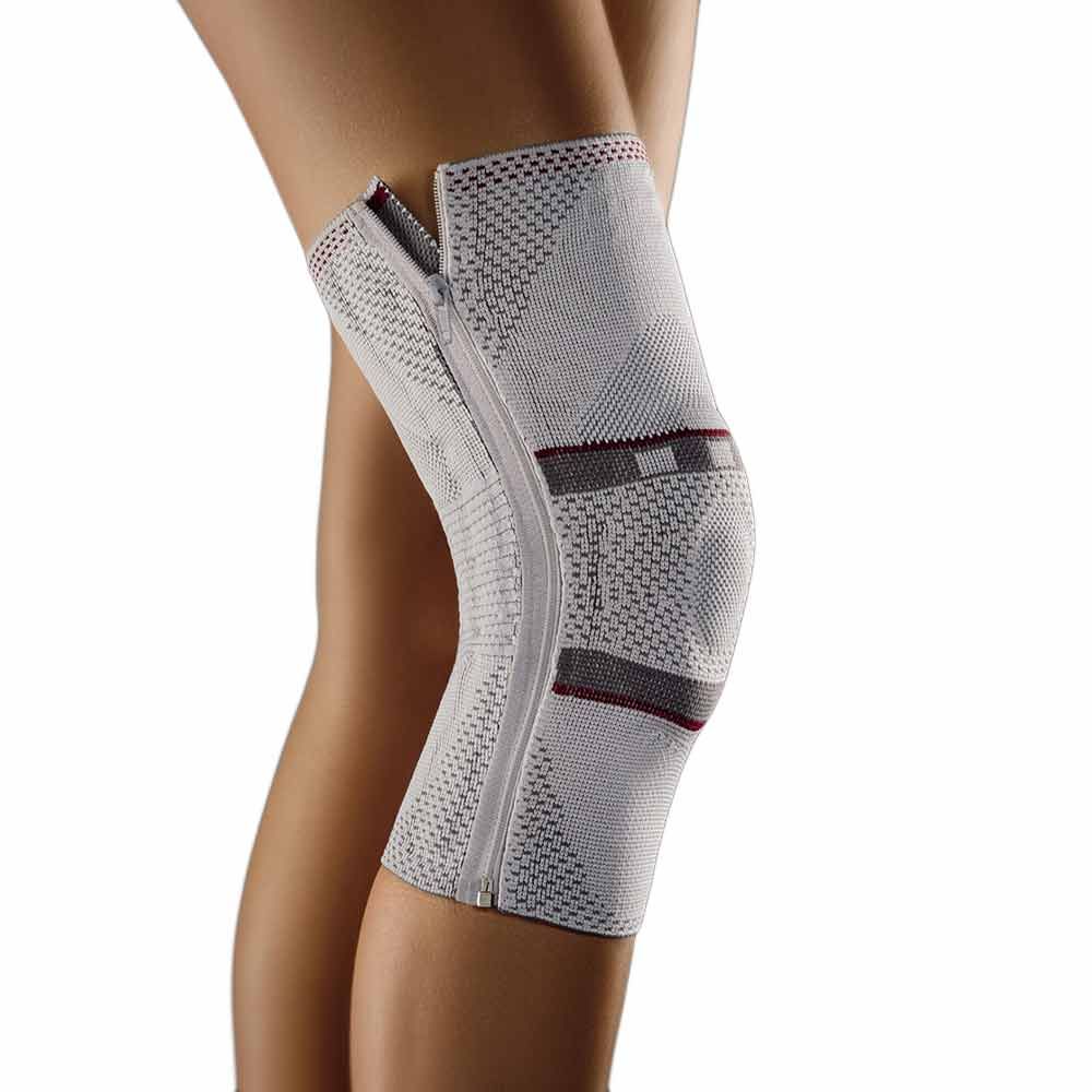 Bort select GenuZip Kniegelenkbandage, silber, links, XXL