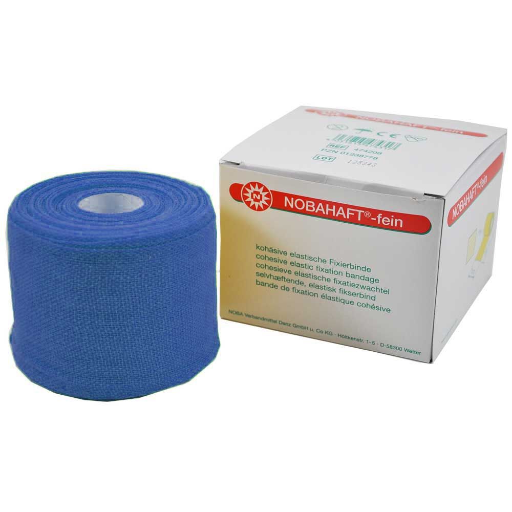 Nobahaft®-fein kohäsive Fixierbinde, glatt, blau, 4cmx20m