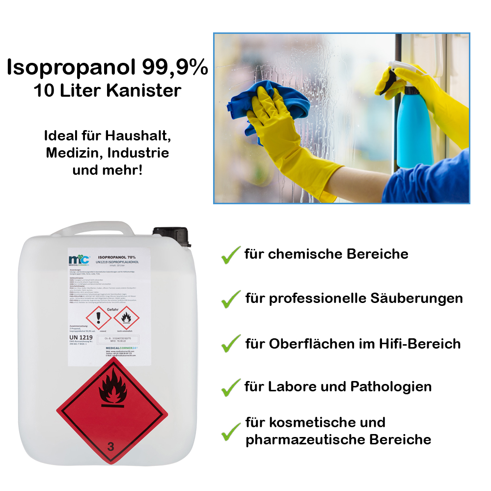 Isopropanol 99,9 %, Isopropylalkohol, Reinigung, 2x10 L