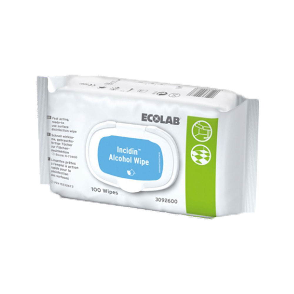 Ecolab Incidin Alcohol Wipes, Flächendesinfektion, 100 Stück