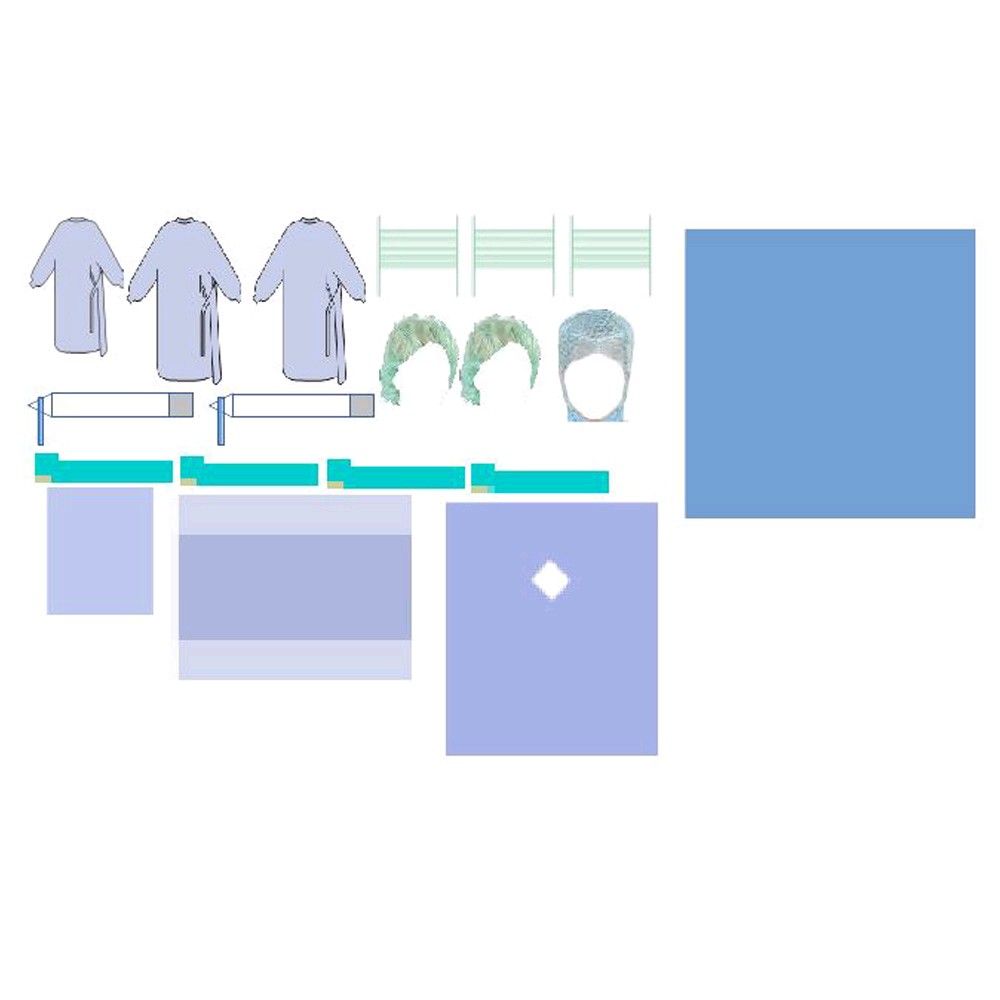 Medidrapes Op-Abdeckset und Schutzkleidung, dental, 8 Comfort-Sets