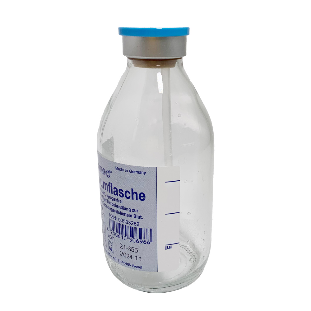 Ratiomed Vakuumflasche, Ozon-Therapie, Flaschenhalter, Glas, Größen