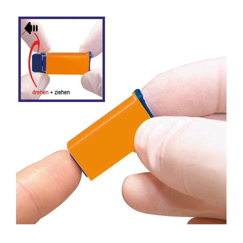 Sterilance Press II Sicherheitslanzetten,  21Gx2,2mm, orange, 100 St.