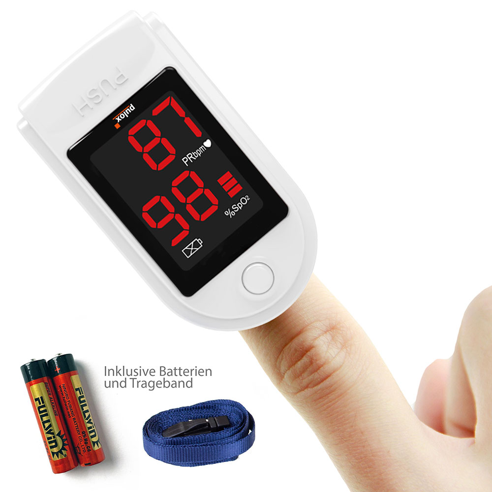 Pulox Finger-Pulsoximeter PO-100 Solo, mit LED-Anzeige, Weiß