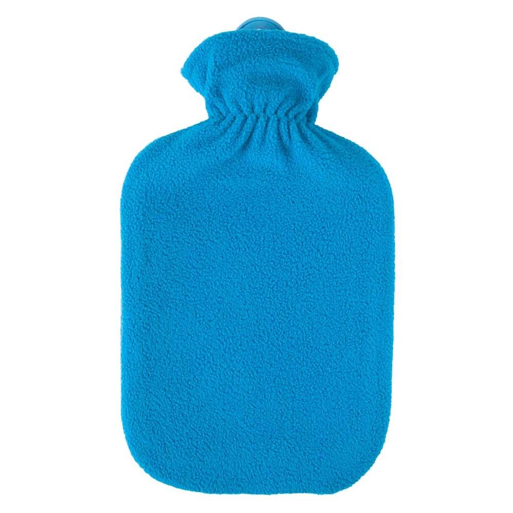 Sänger Naturgummi-Wärmflasche 2 Liter mit Fleecebezug, flauschig, azur