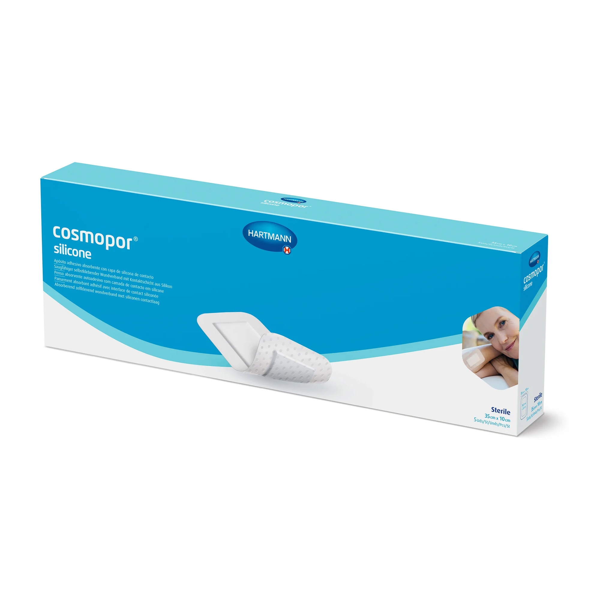 Hartmann Cosmopor® Silicone Wundschnellverband mit Euroanhänger, 35 x 10 cm