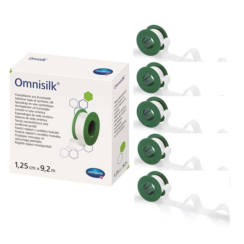 Hartmann Omnisilk Fixierpflaster Kunstseide, 1,25 cm x 9,2 m, 5 Rollen
