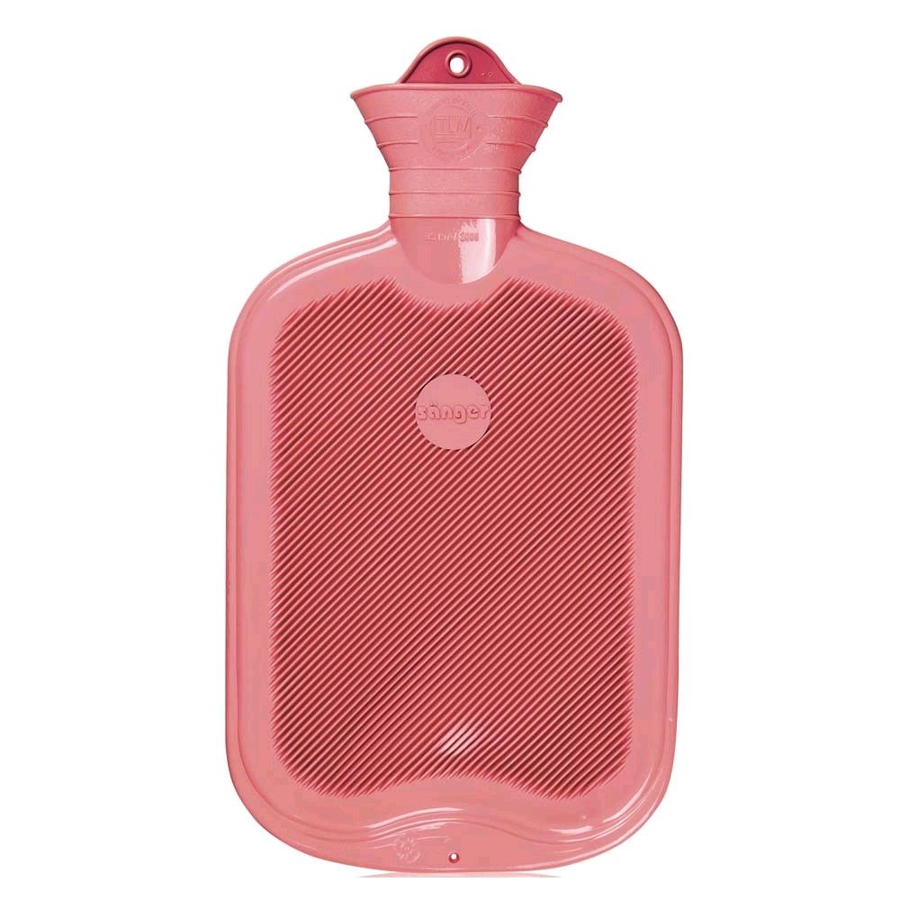 Sänger Gummi-Wärmflasche, beidseitig Lamellen, 2 Liter, rose