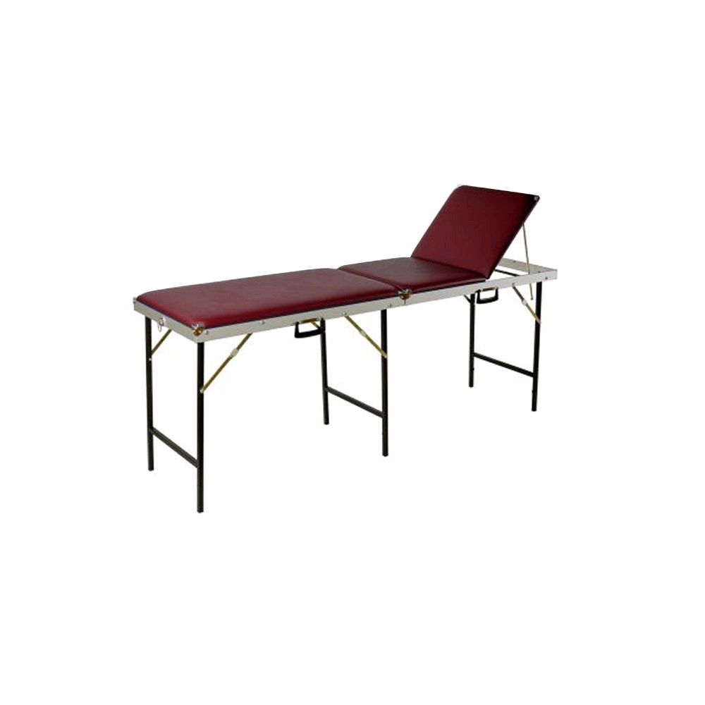 Mobile Behandlungsliege, Koffermassagebank 3-teilig 70 cm bordeauxrot