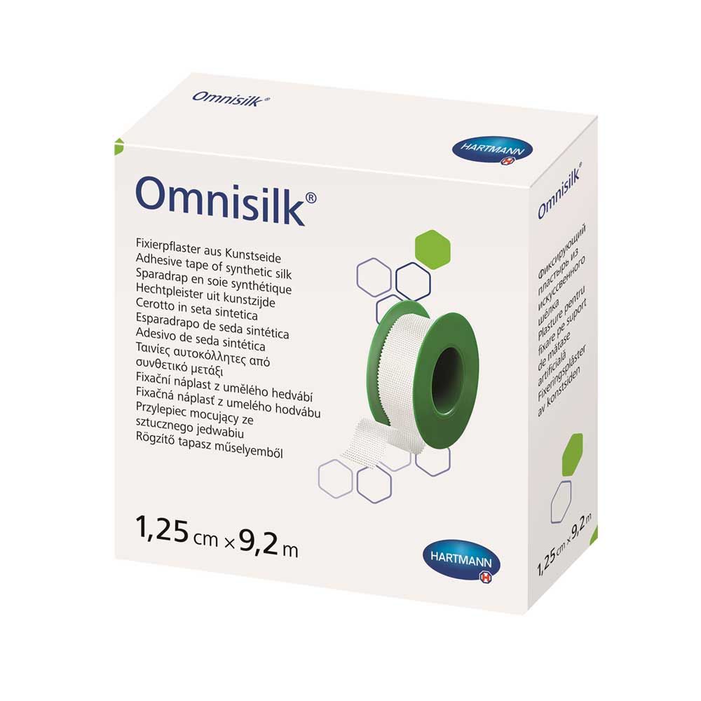 Hartmann Omnisilk Fixierpflaster Kunstseide, 1,25 cm x 9,2 m, 5 Rollen