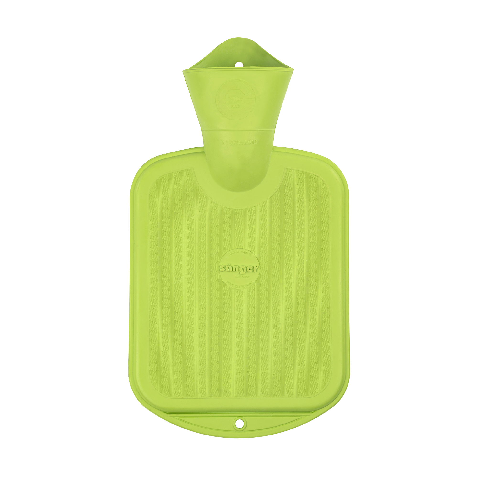 Sänger 0,8L FSC Naturgummi Wärmflasche, glatt, grün