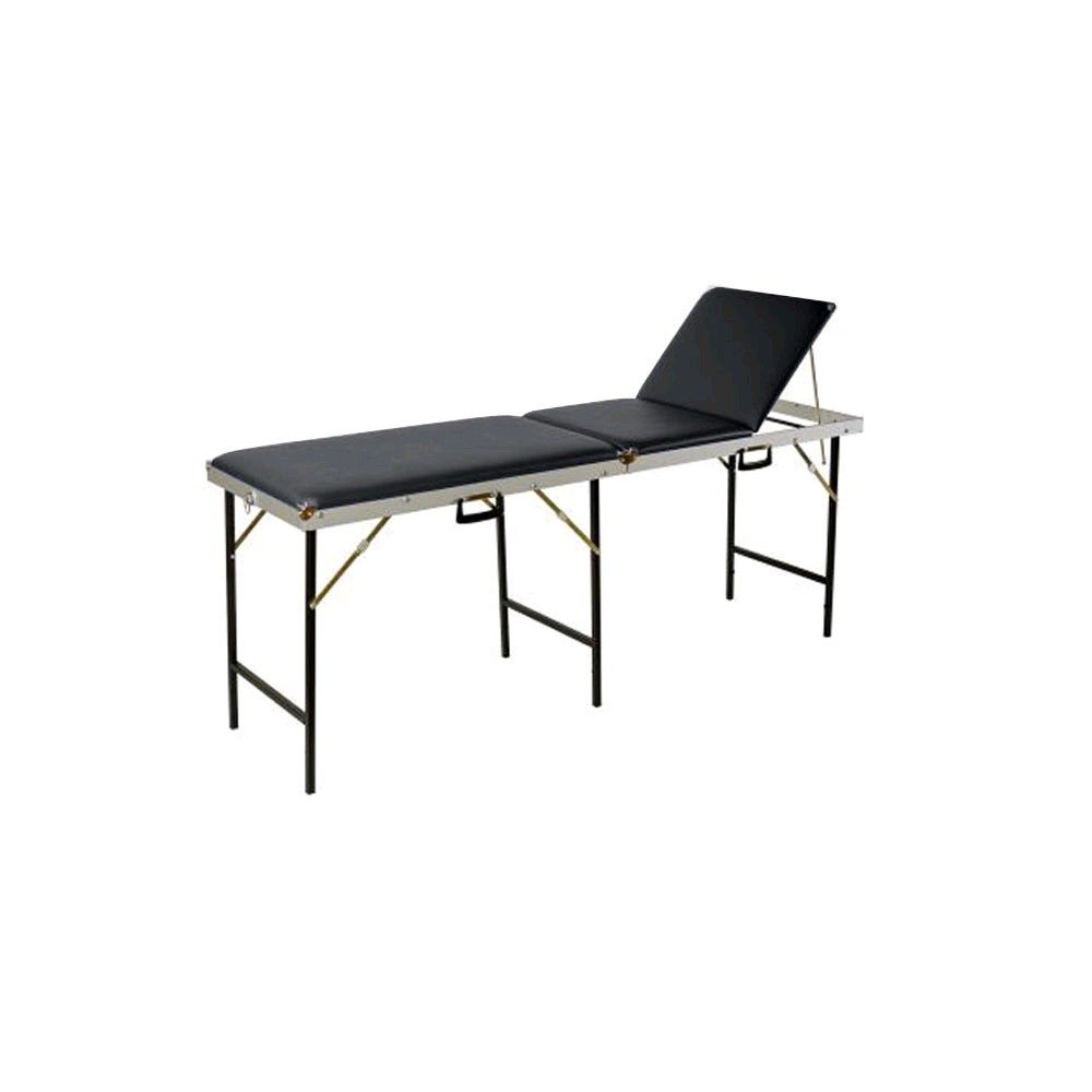 Mobile Behandlungsliege, Koffermassagebank 3-teilig, 56 cm, schwarz