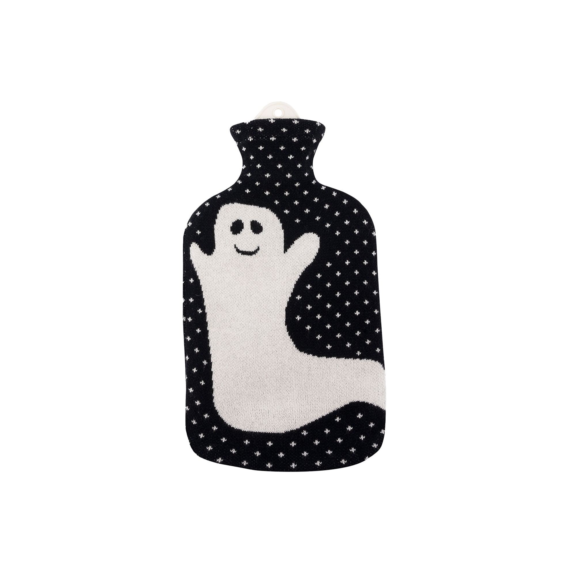 Sänger 2L Wärmflasche mit Strickbezug aus Baumwolle, Geist Spooky