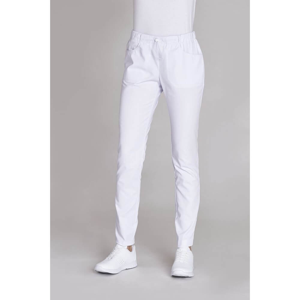 Leiber Damenhose, 2 Seiten- & 2 Gesäßtaschen, Weiß, Gr. 46