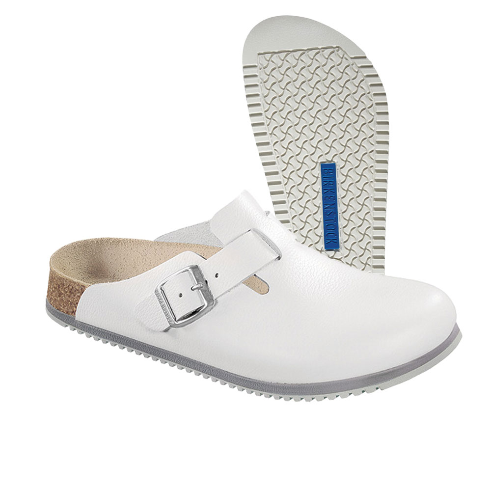 Birkenstock Boston SL Super Grip, Superlaufsohle, weiß, Gr. 44