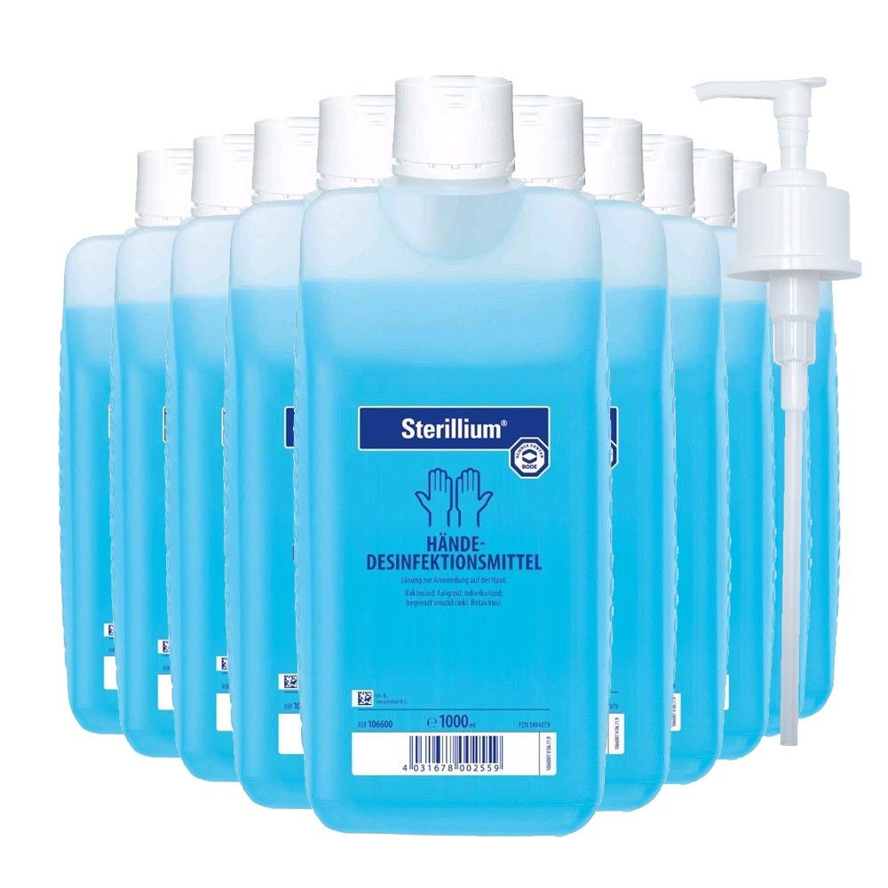 Hartmann Sterillium Händedesinfektion 10x 1000ml, Dosierpumpe