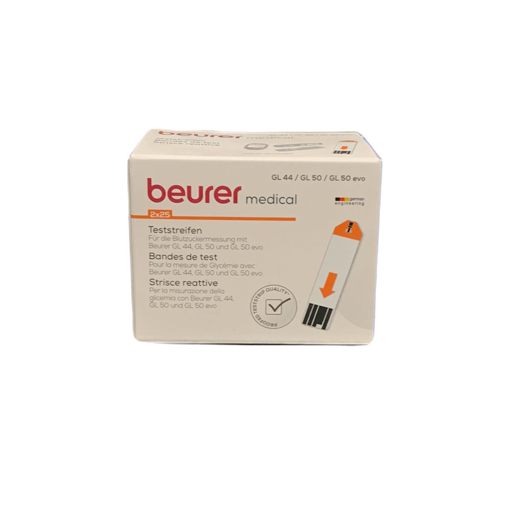 Blutzuckerteststreifen für Messgeräte GL 44 / GL 50 von Beurer, 50 St.