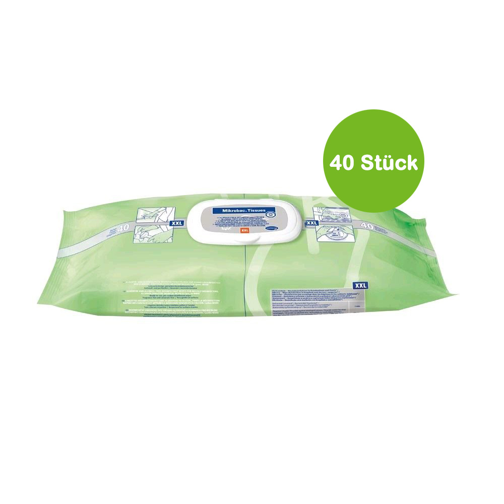 BODE Mikrobac Tissues XXL, Flow Pack mit 40 Desinfektionstüchern