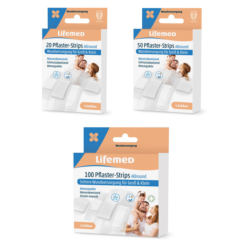 Pflasterstrips Allround, halbtransparent, von Lifemed®, 4 Größen