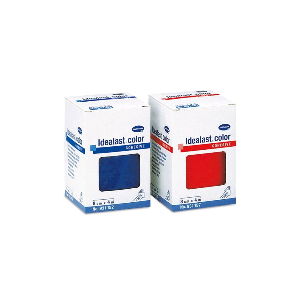 Hartmann Idealast®-haft color Idealbinde, 6cmx4m rot / blau, 10 Binden