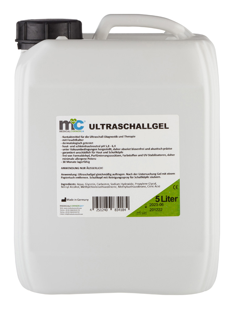 Ultraschallgel, Sonographiegel, Kontaktgel, Gel, 4 x 5 Liter Kanister