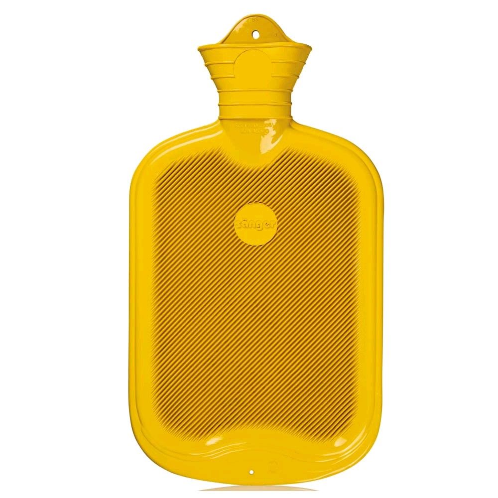 Sänger Gummi-Wärmflasche, beidseitig Lamellen, 2 Liter, gelb