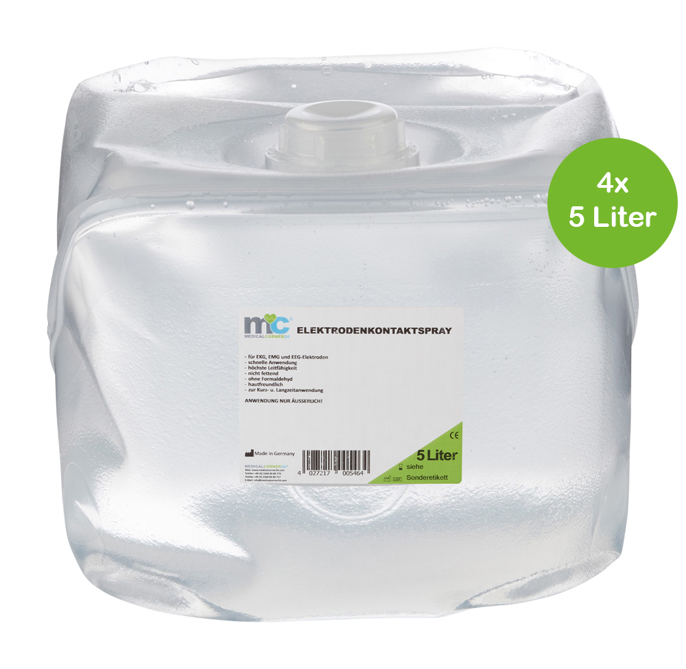Elektroden Kontaktspray, Kontaktmittel für EKG, EMG, EEG, 4x 5 Liter
