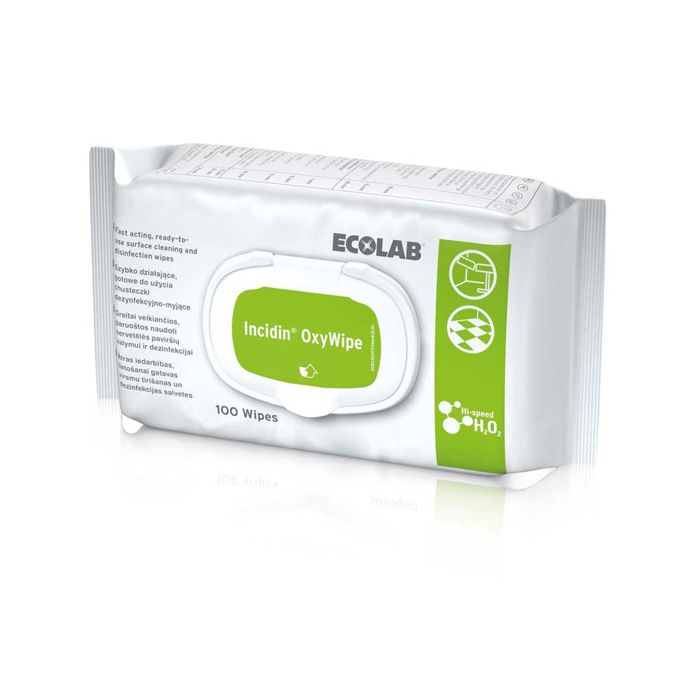 Ecolab Flächendesinfektionstücher Incidin OxyWipe, 20x20cm, 100 St