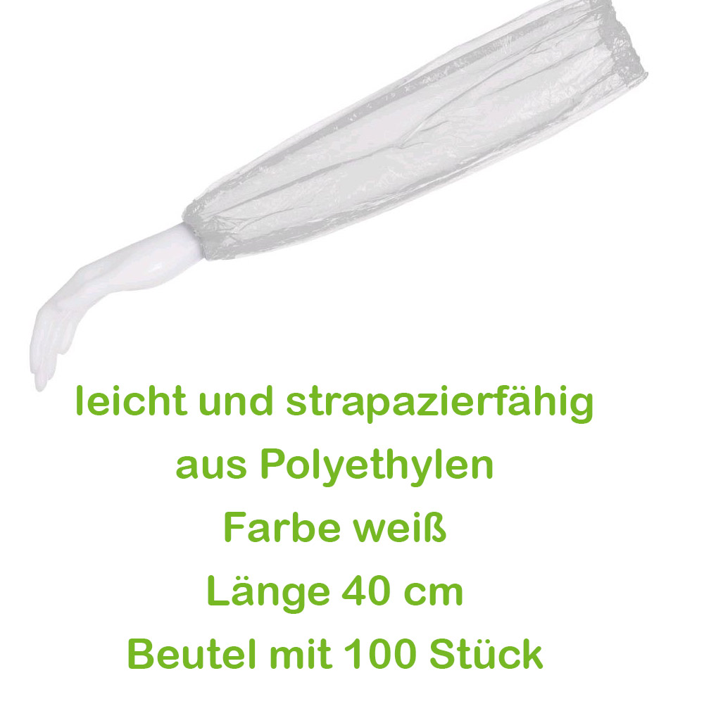 MED COMFORT PE-Ärmelschoner light weiß von Ampri, 40 cm, 100 Stück