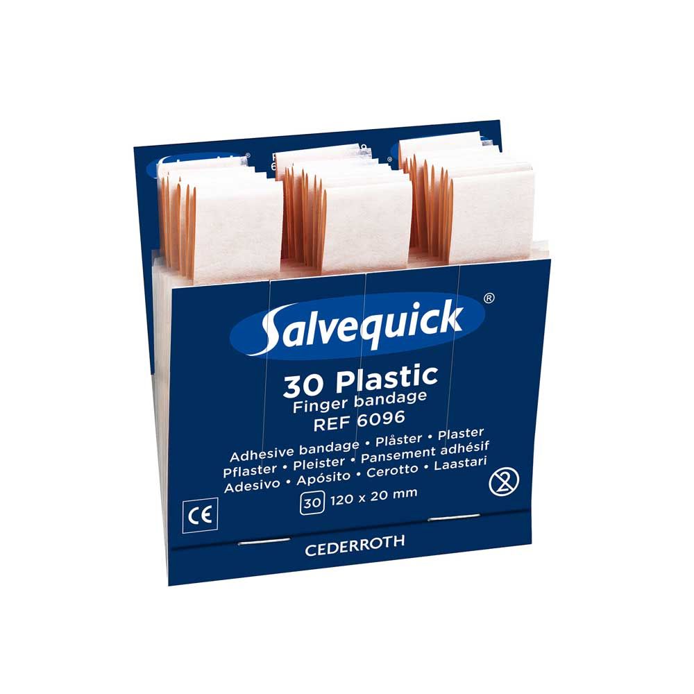 Cederroth Salvequick® Fingerverbände, wasserfest, 30 Plastic, 1 Refill