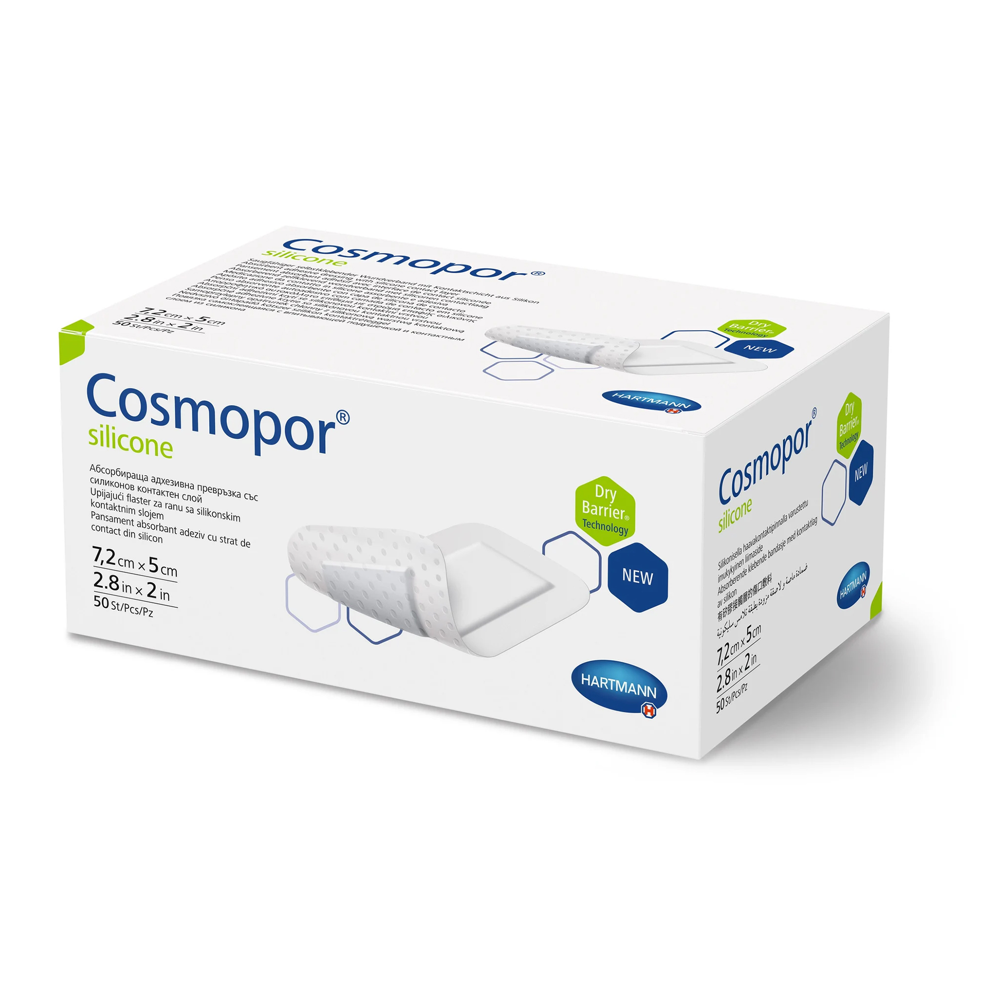 Hartmann Cosmopor® Silicone Wundschnellverband 7,2 x 5 cm, 50 St.