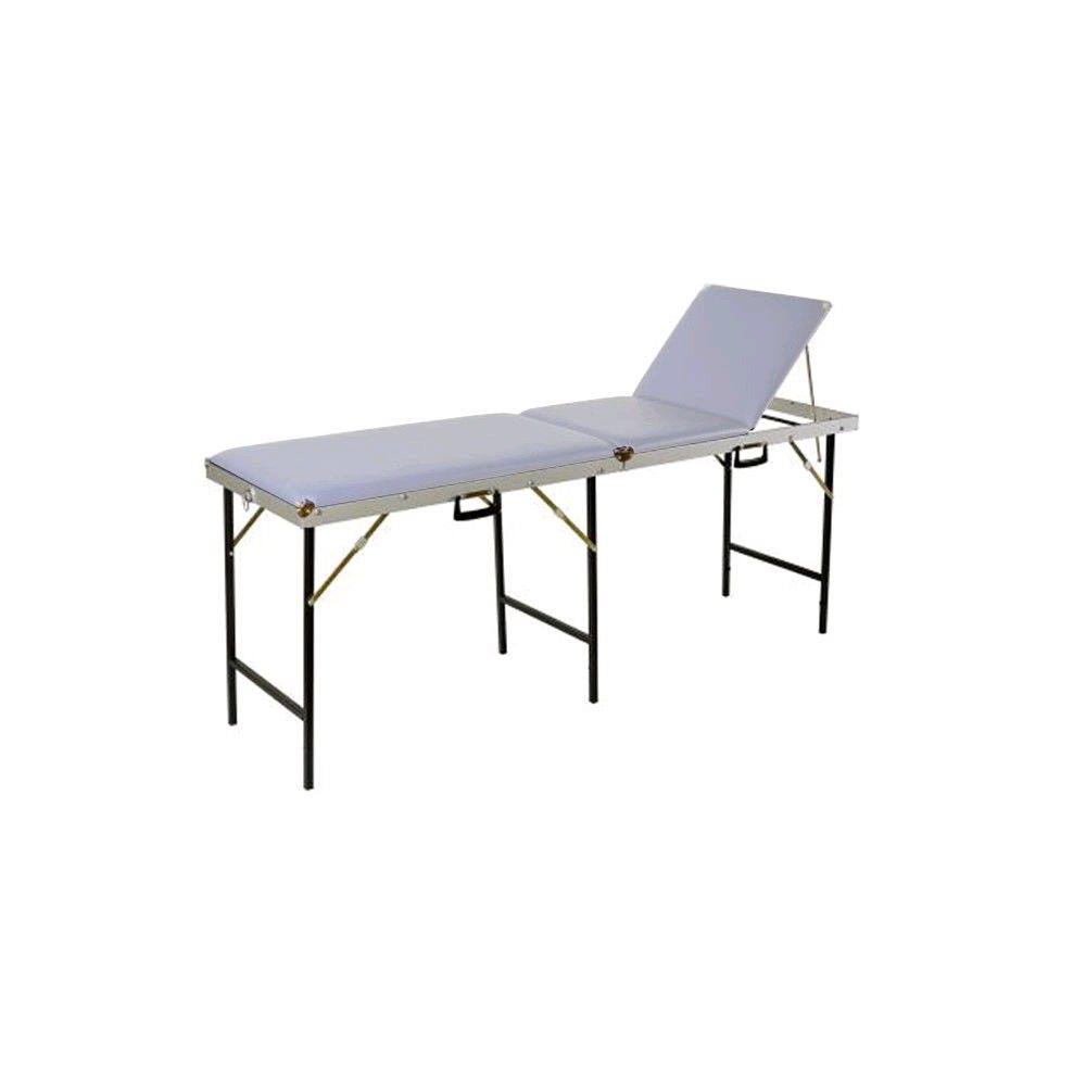 Mobile Behandlungsliege, Koffermassagebank 3-teilig, 56 cm, hellgrau