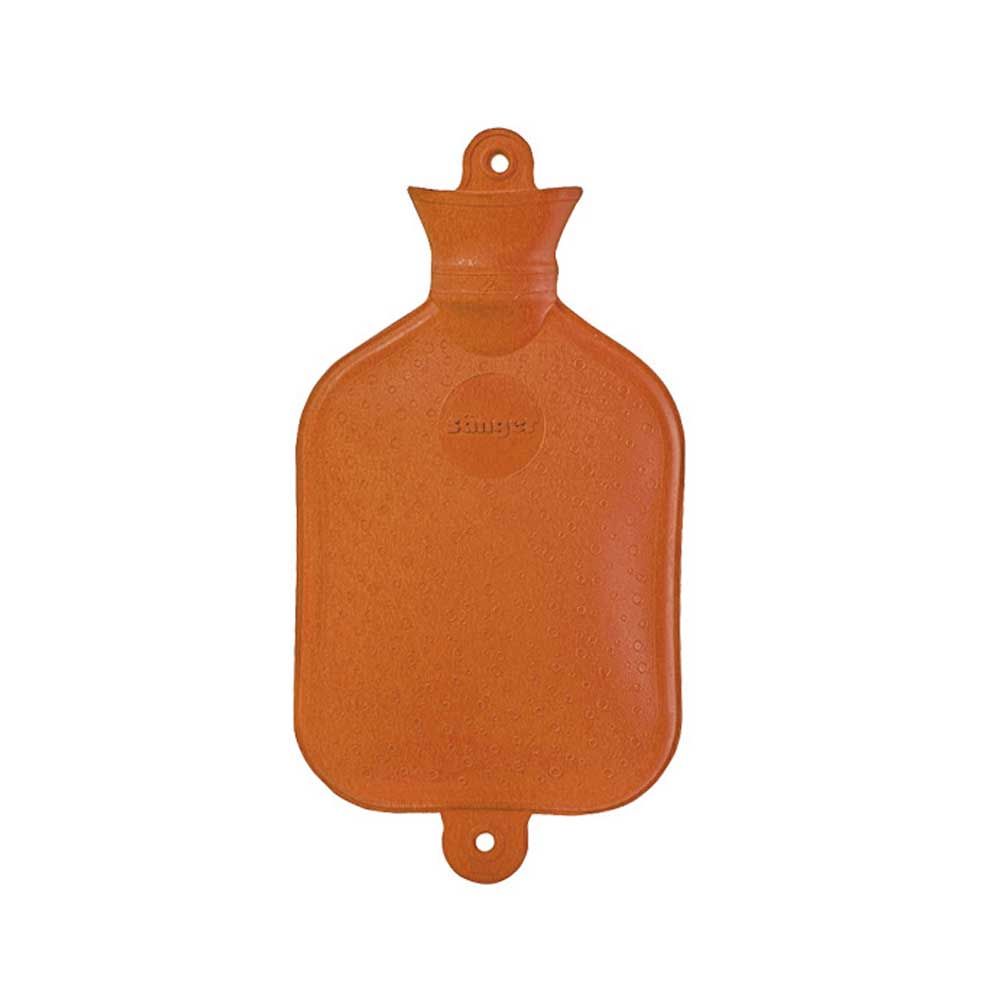Sänger Wärmflasche, Naturgummi, glatt, 1,5 Liter, orange