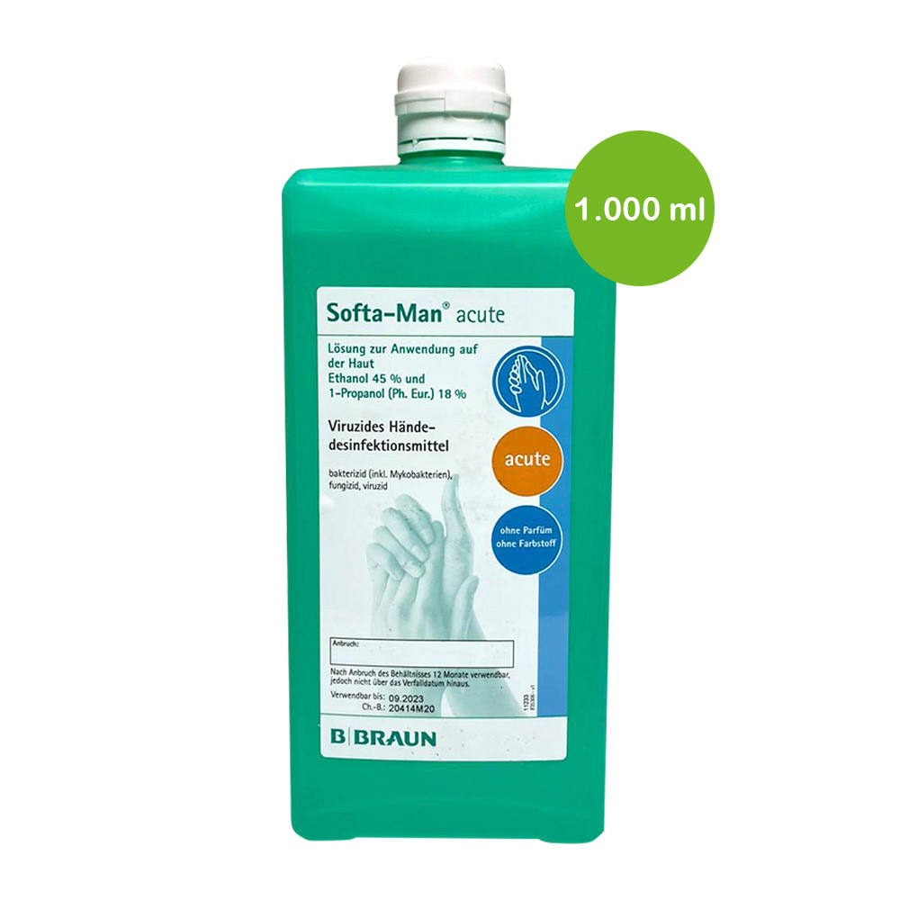 B.Braun Händedesinfektion Softa-Man® acute, Viruzides, 1000ml Fl.