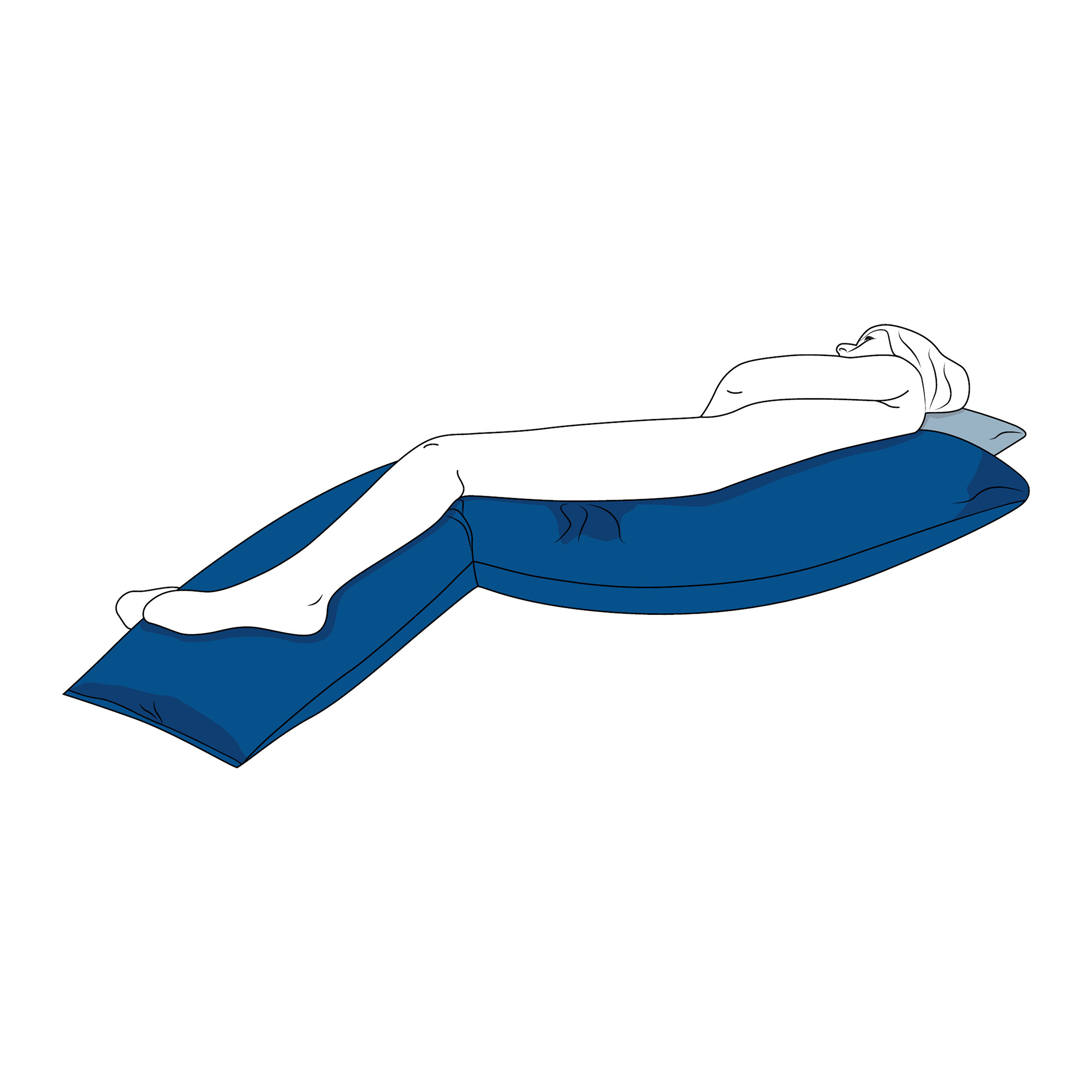 SHP CAREPUR Seitenlagerungskissen M (-15% Füllung), blau, 180 x 31 cm