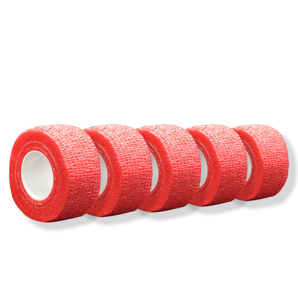 MC24® Fingertape color, kohäsiv, 2,5cmx4,5m, rot, 5St