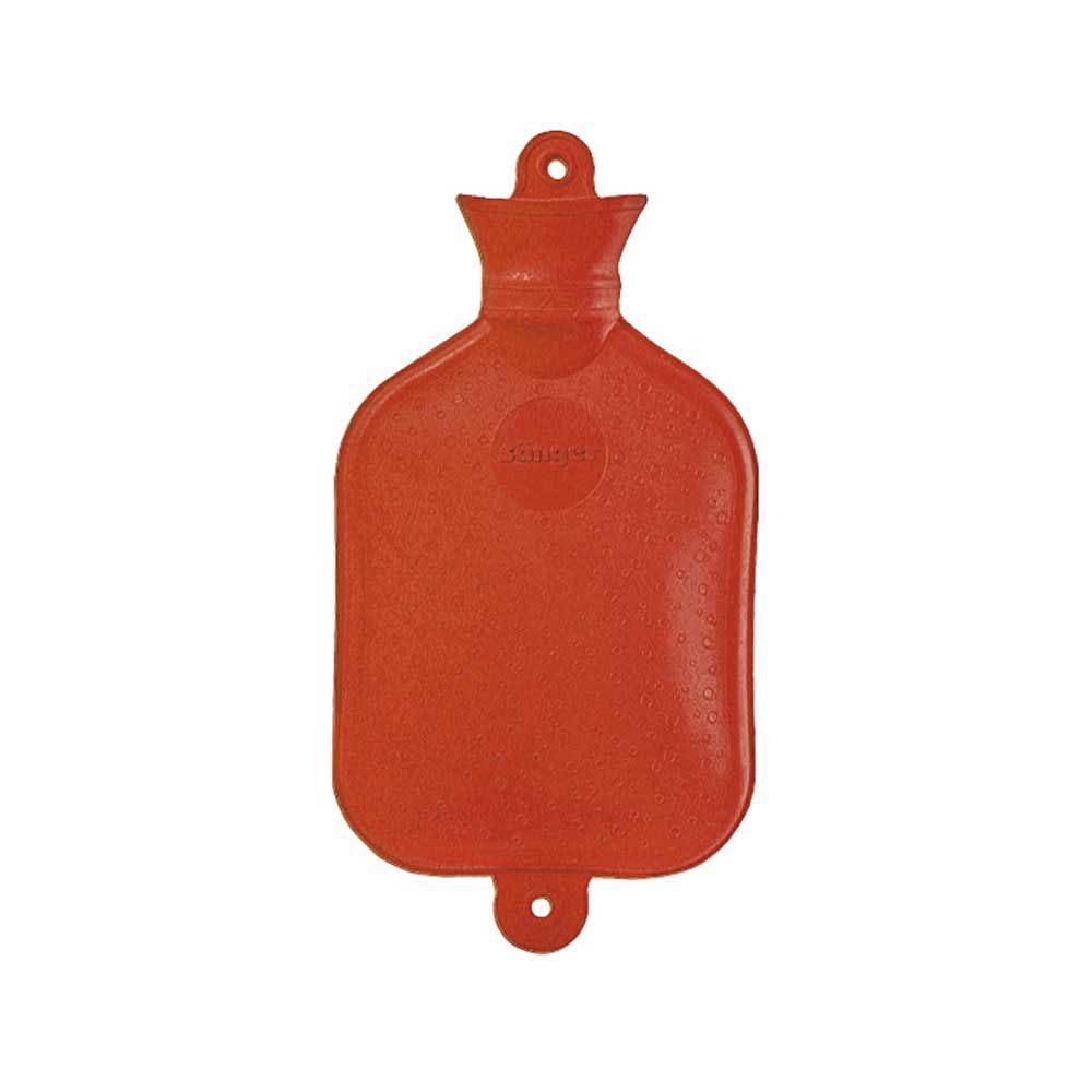 Sänger Wärmflasche, Naturgummi, glatt, 1,5 Liter, rot