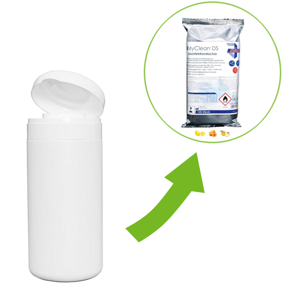 MaiMed Spenderdose für MyClean® DS Desinfektionstücher, weiß, leer
