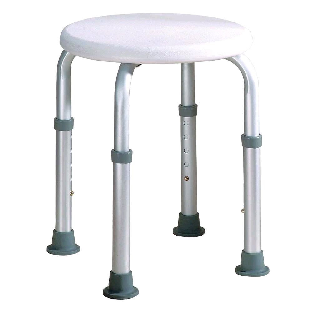 Careline AQUASAFE Duschhocker, höhenverstellbar, rund, weiß