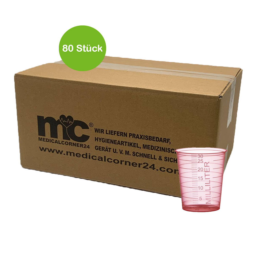 Med Comfort Einmal-Medizinbecher, 30ml, 80St, rot