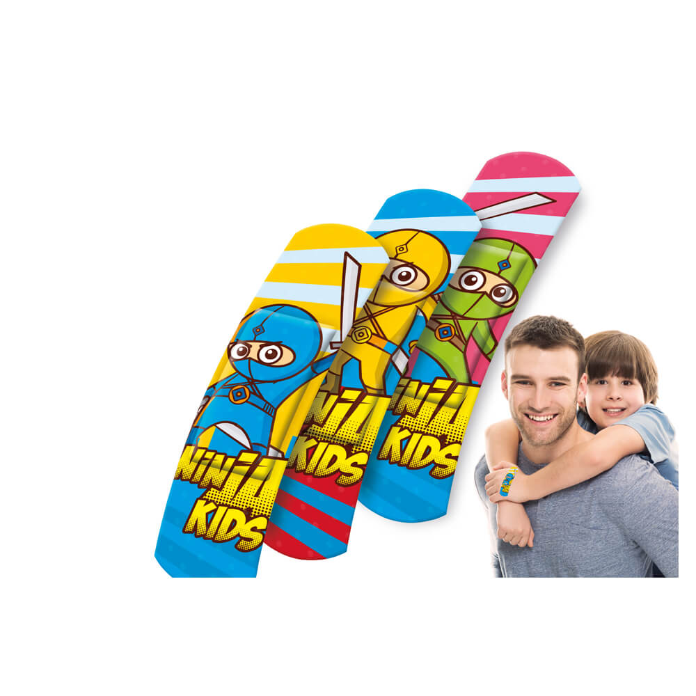 Lifemed® Pflasterstrips KIDS, 6 x 1,7cm, 10 Stück, Ninjas
